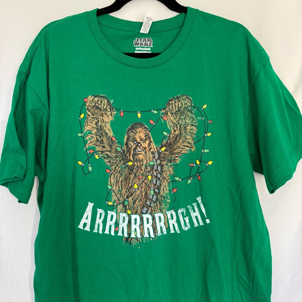 Star Wars Green Chewbacca Holiday Lights Tee